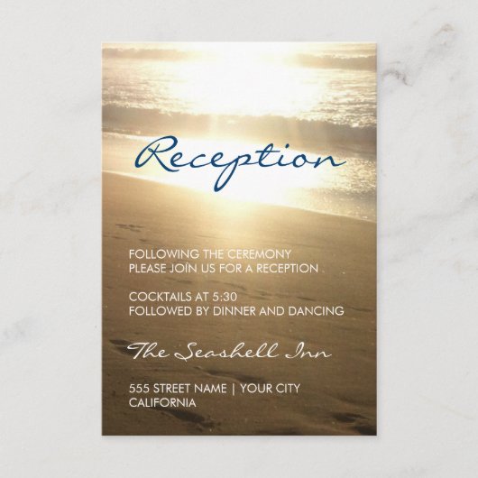 D'accompagnement Carte de réception - Plage au coucher du soleil (Devant)