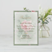D'accompagnement Carte de réception pour mariage aux roses vertes e (Debout devant)