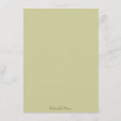 D'accompagnement Carte de réception pour mariage simple vert et or (Dos)