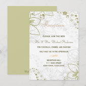D'accompagnement Carte de réception pour mariage simple vert et or (Devant / Derrière)