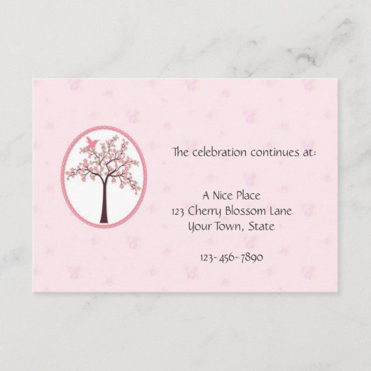 D'accompagnement Carte de réception Rose Cerisier (Devant)
