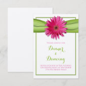 D'accompagnement Carte de réception rose Gerbera Daisy (Devant / Derrière)