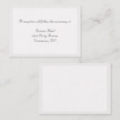 D'accompagnement Carte de réception RSVP de mariage encadrée blanch (Devant / Derrière)