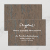 D'accompagnement Carte de réception Rustique Bark / Carte de complé (Devant / Derrière)