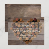 D'accompagnement Carte de réception rustique en liège de vin (Devant / Derrière)