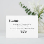 D'accompagnement Carte de réception simple et élégante Noir Blanc M (Debout devant)