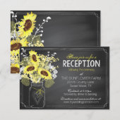 D'accompagnement Carte de réception Sunflower et Chalkboard (Devant / Derrière)