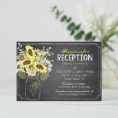 D'accompagnement Carte de réception Sunflower et Chalkboard (Debout devant)