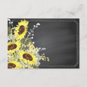 D'accompagnement Carte de réception Sunflower et Chalkboard (Dos)
