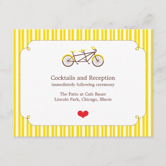 D'accompagnement Carte De Réception Tandem Bike (Yellow Stripes) (Devant)