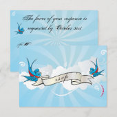 D'accompagnement Carte de réception Tatouage Hirondelles et Rouleau (Devant / Derrière)