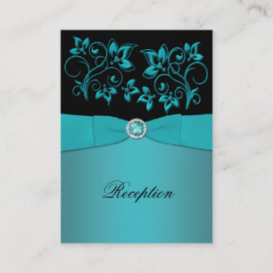 D'accompagnement Carte de réception turquoise et noire
