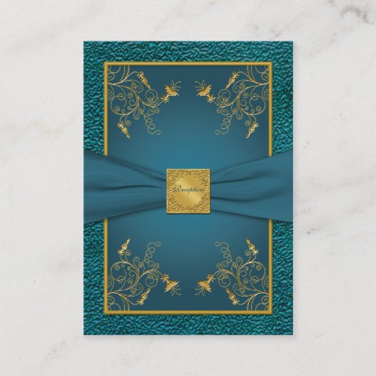 D'accompagnement Carte de réception Turquoise Gold (Devant)