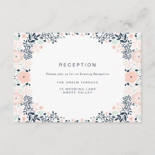 D'accompagnement Carte de réception vintage de mariage floral de mi