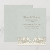 D'accompagnement Carte de réception vintage Heart Sage Green (Devant / Derrière)