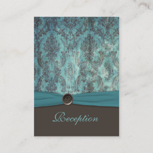 D'accompagnement Carte de réception vintage Turquoise et Brown Dama