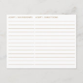 D'accompagnement Carte de recette à thème Espresso Martini à double (Dos)