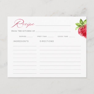 D'accompagnement Carte de recette aquarelle de fraise coup de foudr