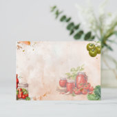 D'accompagnement Carte de recette blanche Collage de tomate (Debout devant)