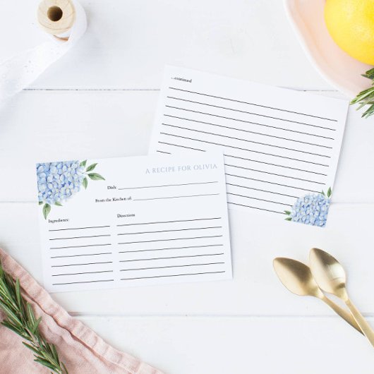 D'accompagnement Carte de recette Blue Hydrangea Bloom