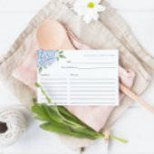 D'accompagnement Carte de recette Blue Hydrangea Bloom