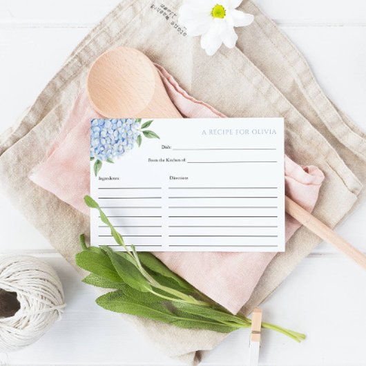 D'accompagnement Carte de recette Blue Hydrangea Bloom