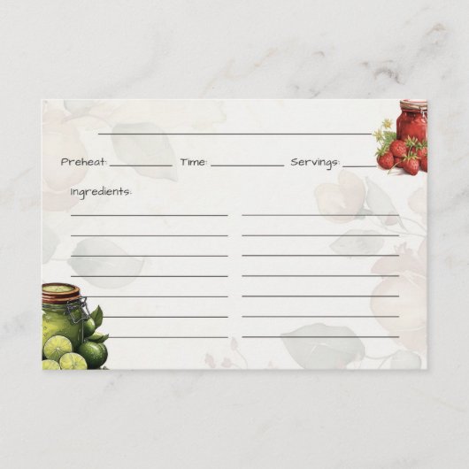 D'accompagnement Carte de recette de base Marmalade (Devant)