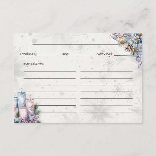D'accompagnement Carte de recette de base pour épices d'hiver (Devant)