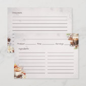 D'accompagnement Carte de recette de base sucre et épices (Devant / Derrière)