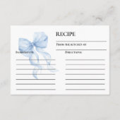 D'accompagnement Carte de recette de clôture de douche de mariage à (Dos)