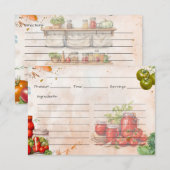 D'accompagnement Carte de recette de collage de tomates (Devant / Derrière)