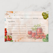 D'accompagnement Carte de recette de collage de tomates (Devant)