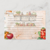 D'accompagnement Carte de recette de collage de tomates (Dos)