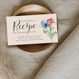 D'accompagnement Carte de recette de demande de Baby Shower Wildflo