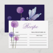 D'accompagnement Carte de recette de douche de fleurs violettes (Devant / Derrière)