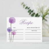 D'accompagnement Carte de recette de douche de fleurs violettes (Debout devant)