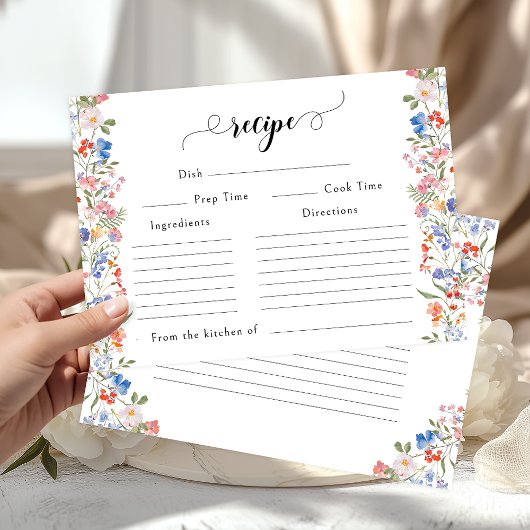 D'accompagnement Carte de recette de douche de mariage Fleur sauvag