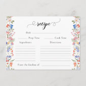D'accompagnement Carte de recette de douche de mariage Fleur sauvag (Devant)