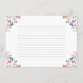 D'accompagnement Carte de recette de douche de mariage Fleur sauvag (Dos)