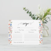 D'accompagnement Carte de recette de douche de mariage Fleur sauvag (Debout devant)