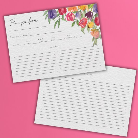 D'accompagnement Carte de recette de douche de mariée aux tulipes e