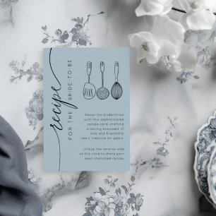 D'accompagnement Carte de recette de douche de mariée bleue poussié