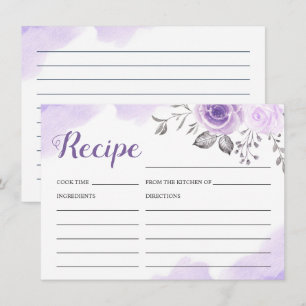 D'accompagnement Carte de recette de douche de mariée florale viole