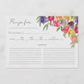 D'accompagnement Carte de recette de douche nuptiale aux tulipes et (Devant)