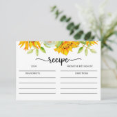 D'accompagnement Carte de recette de douche nuptiale de tournesol (Debout devant)