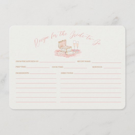 D'accompagnement Carte de recette de douche nuptiale Perles & Prose (Devant)