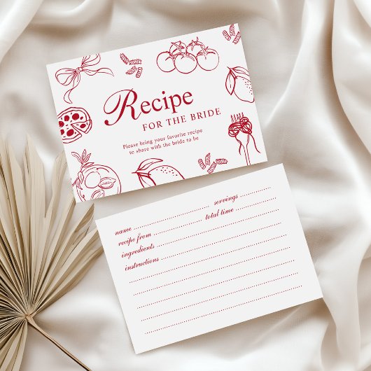 D'accompagnement Carte de recette de douche nuptiale rouge That's A