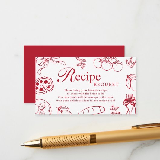 D'accompagnement Carte de recette de douche nuptiale That's Amore R (Devant/Arrière en situation)