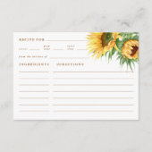 D'accompagnement Carte de recette de Fête de Mariage Tournesol Rust (Devant)