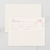 D'accompagnement Carte de recette de Fête des mariées à main douce  (Devant / Derrière)